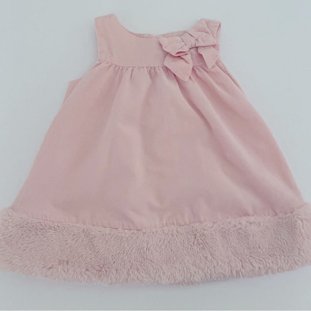 Janie & Jack Infant Corduroy Faux Fur Dress 6-12m